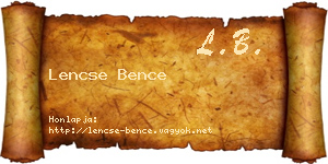 Lencse Bence névjegykártya